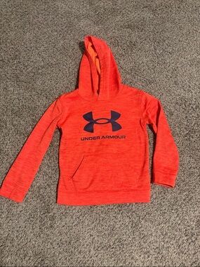 Under Armour Kids Orange Pullover Hoodie with pocket